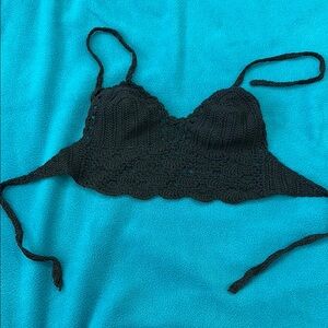 Black Crochet Bralette Size XS/S